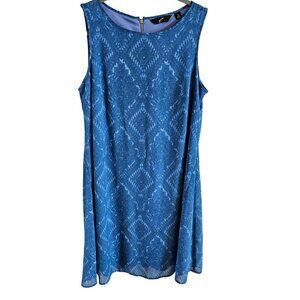 GNW Woman Size 10 Sleeveless Shift Dress Lined Back Zipper Colorful  Easy Care